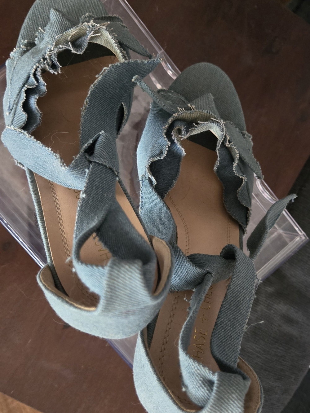 Chase + Chloe Sage Frayed Wrap Sandals